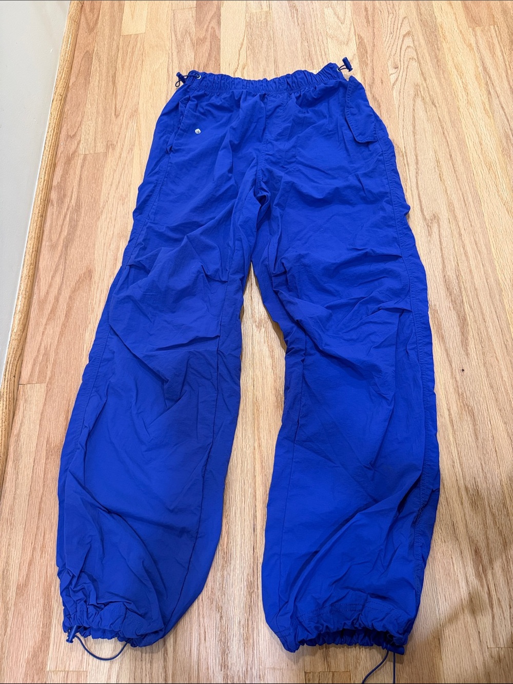 Kids Blue Windbreaker Cargo wide legged pants